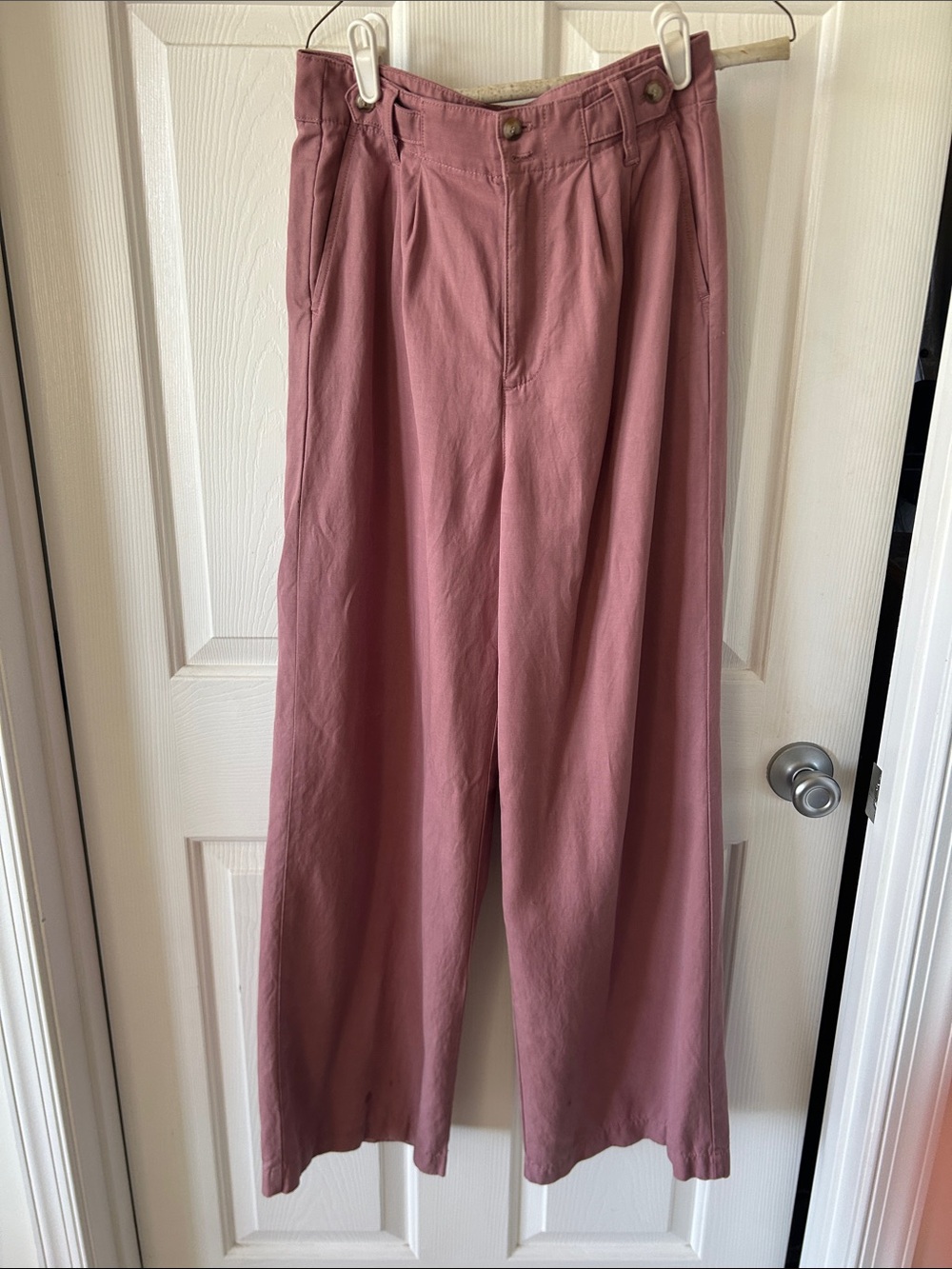 Madewell Harlow Rose-Pink Wide-Leg Pants